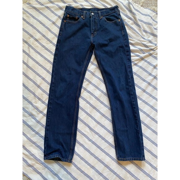 Jeans Levi’s 100 cotton 30 32 men’s dark 505 straight leg - Picture 7 of 9